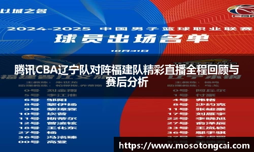 腾讯CBA辽宁队对阵福建队精彩直播全程回顾与赛后分析